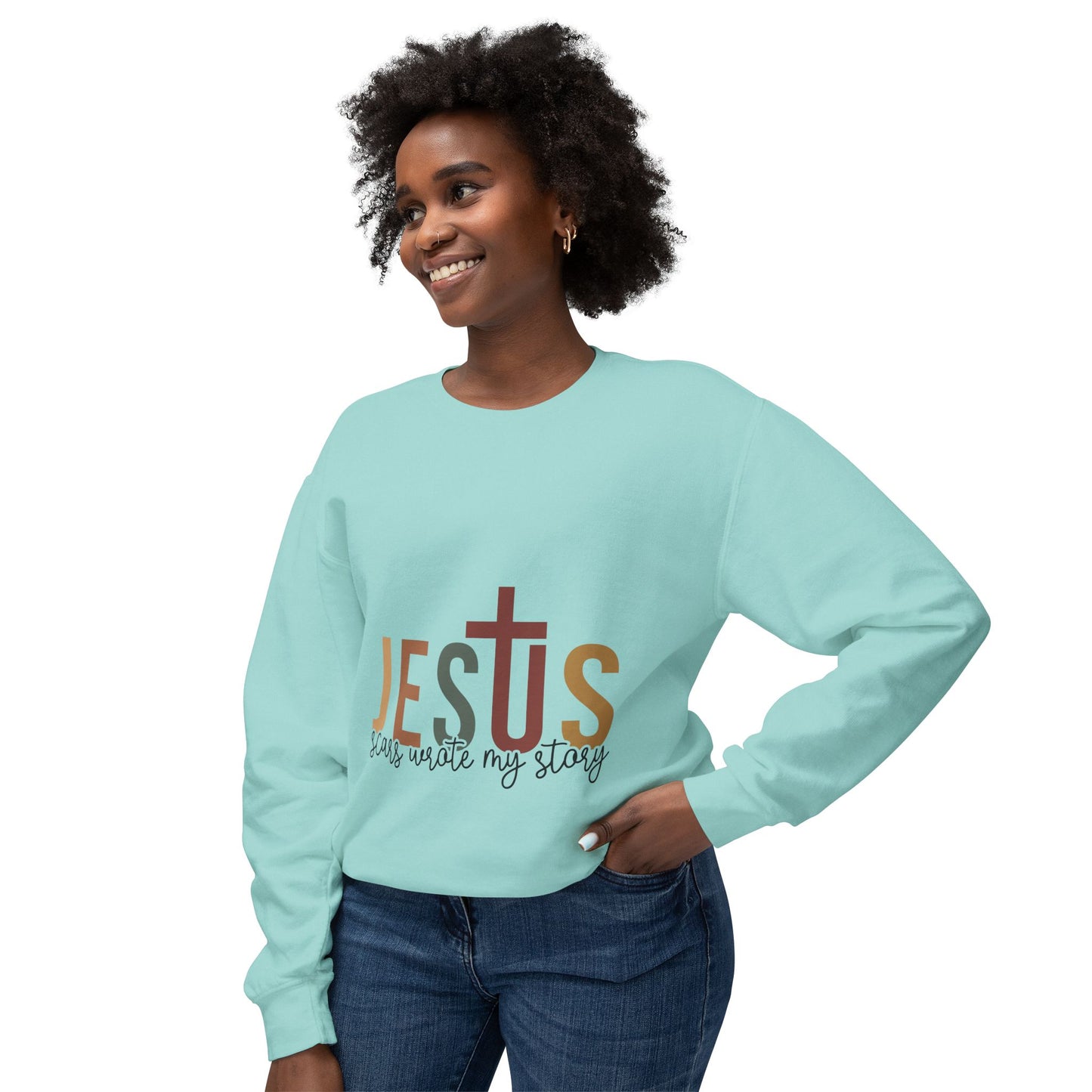 Christian Faith and Fashion Apparels - Unisex Lightweight Crewneck Sweatshirt