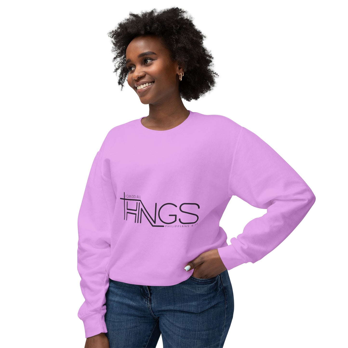 Christian Faith and Fashion Apparels - woman Unisex Lightweight Crewneck Sweatshirt