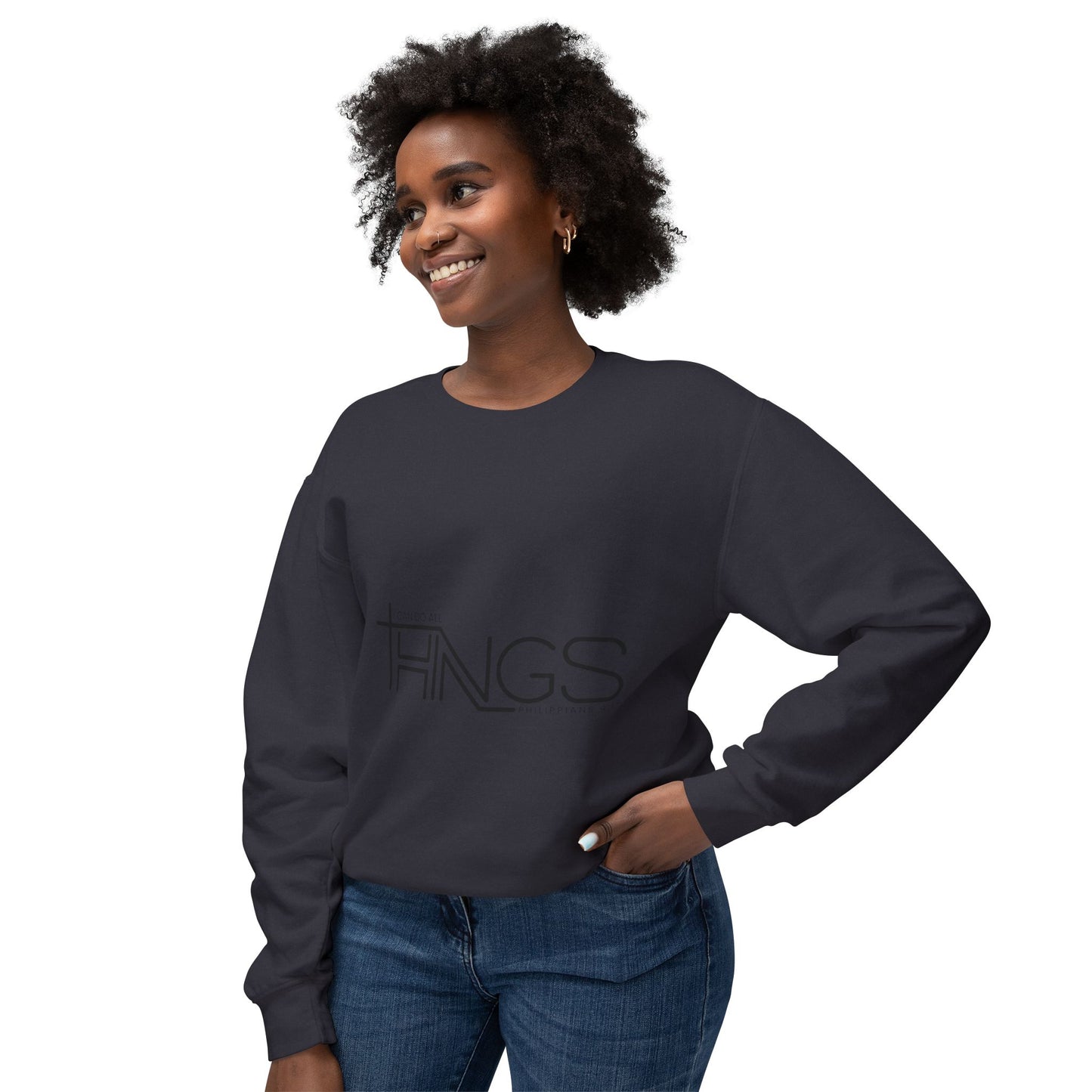 Christian Faith and Fashion Apparels - woman Unisex Lightweight Crewneck Sweatshirt