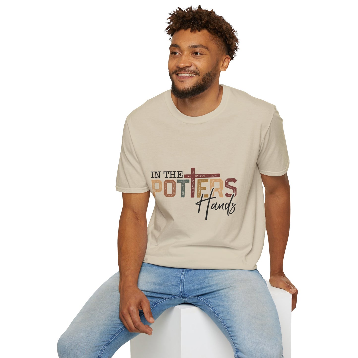 Faith-Inspired Unisex Softstyle christian  T-Shirt - "In The Potter's Hands"